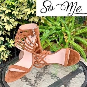 So Me Block Heel Sandals Brown